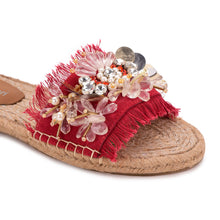 Load image into Gallery viewer, New York Red Open Toed Flats
