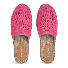 Load image into Gallery viewer, A pair of Croshia Pink Espadrilles Platform showcasing juttis for women against a white background
