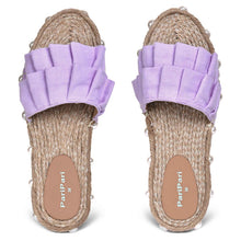 Load image into Gallery viewer, A pair of Majorica Sandals Lavender Open Toe juttis for women against a white background
