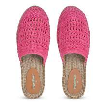 Load image into Gallery viewer, A pair of Croshia Pink Espadrilles flats showcasing juttis for women
