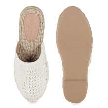 Load image into Gallery viewer, A pair of Croshia Flat Light Weight Espadrilles, against a white background where one is shown from the sole side
