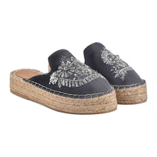 Load image into Gallery viewer, A pair of Ottoman Silver Espadrilles Platform showcasing footwear for women against a white background
