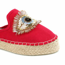 Load image into Gallery viewer, A single picture of  Glare Espadrilles Crimson Fancy Haut Platform, Ladies shoes

