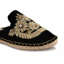 Load image into Gallery viewer, A single picture of Ottoman Espadrilles Burgundy Flat for Marriage, Ladies shoes
