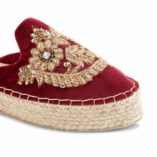 Load image into Gallery viewer, A single picture of Ottoman Espadrilles Burgundy Haut -Bridal Looks Platform, Ladies shoes
