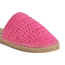 Load image into Gallery viewer, A close view of Croshia Pink Espadrilles flats footwear for women
