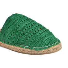 Load image into Gallery viewer, A close view of Croshia Green Espadrilles Flat footwear for women
